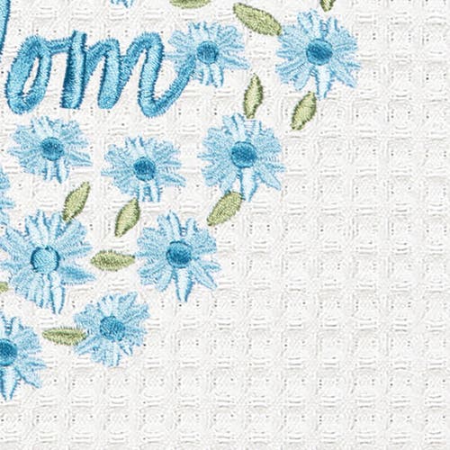 C & F Home C&f Home Mom Mothers Day Floral Kitchen And Bathroom Embroidered Waffle Hand Towel In Blue