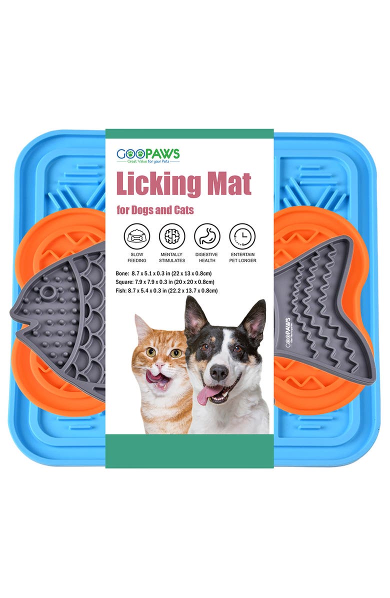 GOOPAWS 3 Pack Licking Mats, Slow Feeder Pads For Pets, Main, color, Multicolored