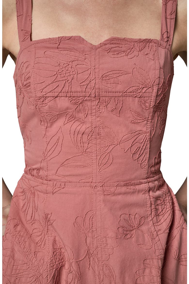 Embroidered Sleeveless Midi Dress, Alternate, color, DESERT CLAY