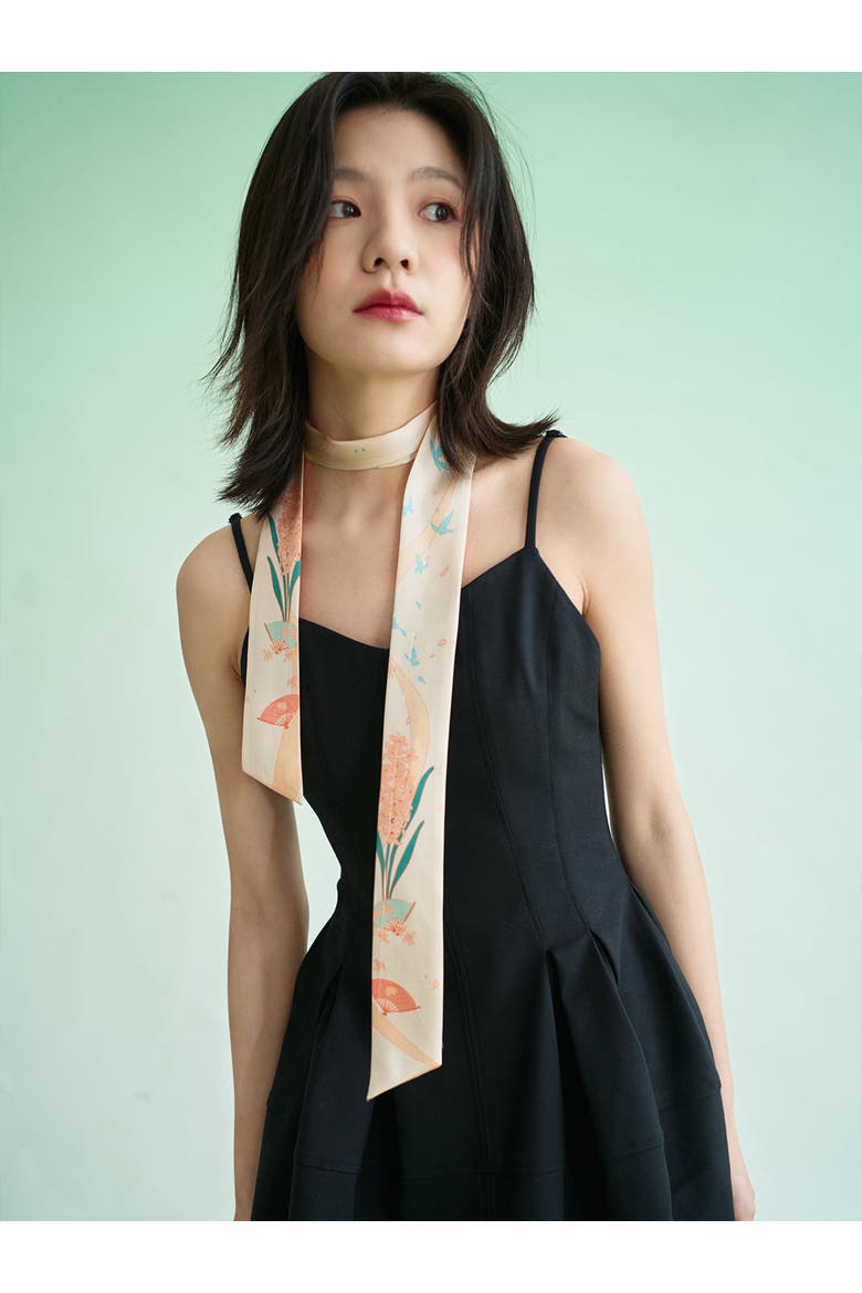 "Fanfare Breeze" Silk Skinny Scarf, Alternate, color, Yellow