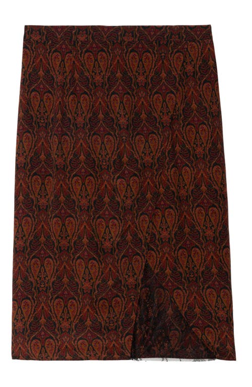 Zadig & Voltaire Julien Soft Paisley Pencil Skirt In Brown