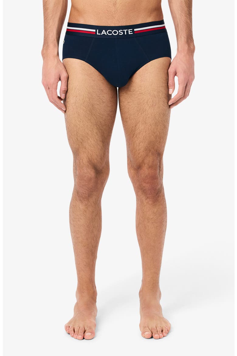 Assorted 3-Pack Stretch Cotton Briefs, Alternate, color, NAVY BLUE/ SILVER CHINE/ RED
