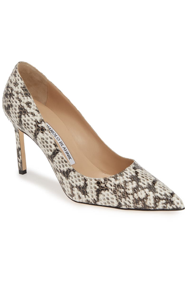 Manolo Blahnik BB Genuine Snakeskin Pointy Toe Pump, Main, color,