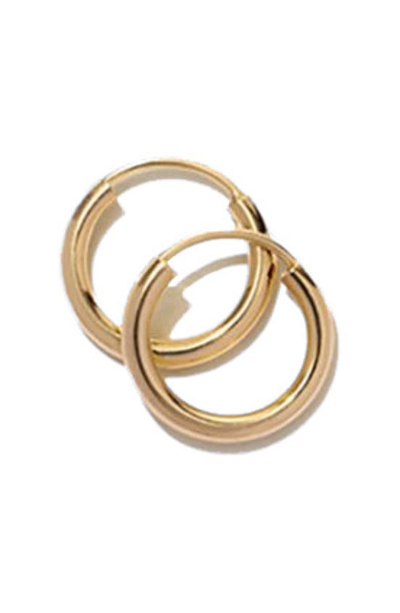 MADE BY MARY 14k Mini Live In Hoop Earrings, Main, color, 14K Solid Gold