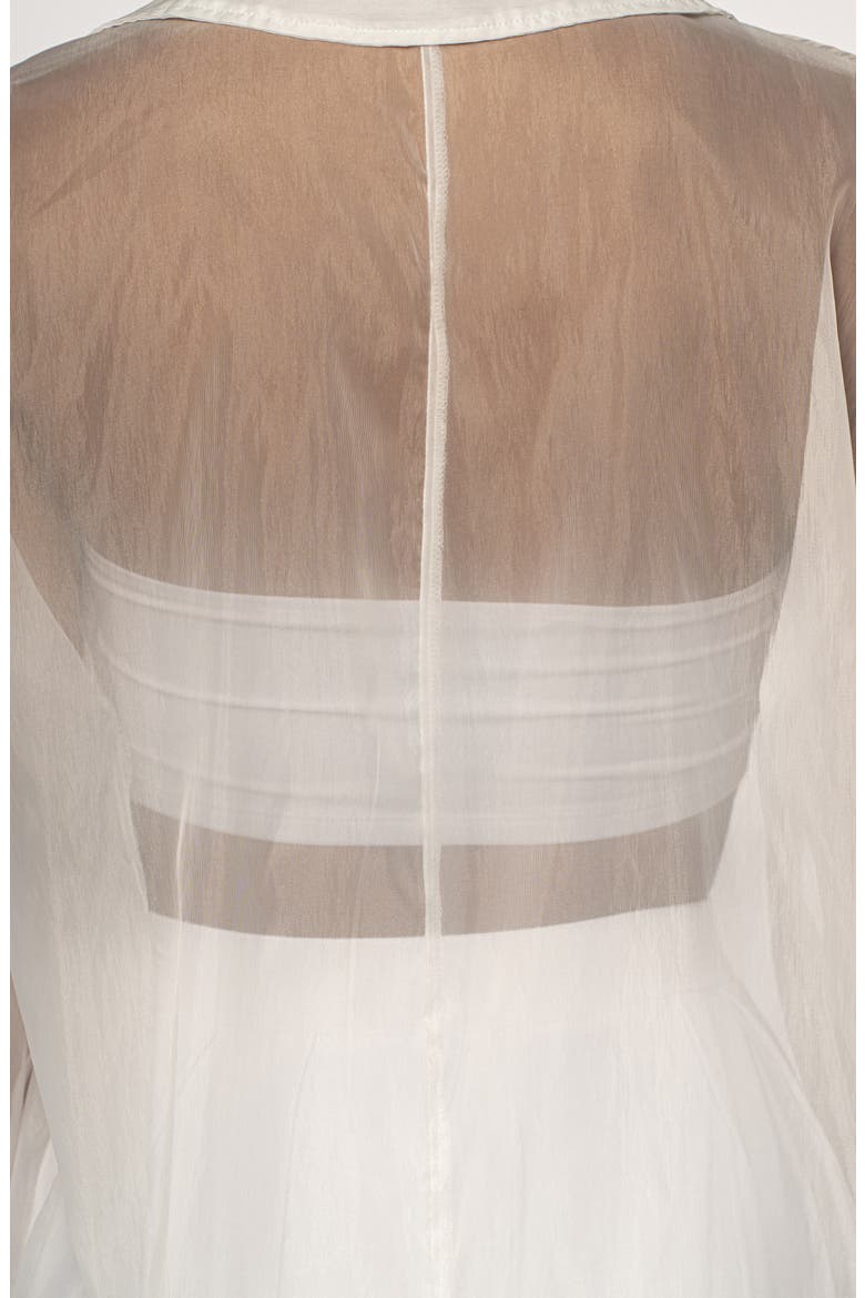 Lia Sheer Button-Up Shirtdress, Alternate, color, WHITE