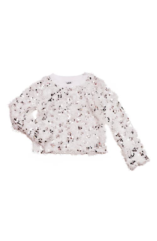 MIA New York Kids' Sequin Texture Sweater in White Silver  product