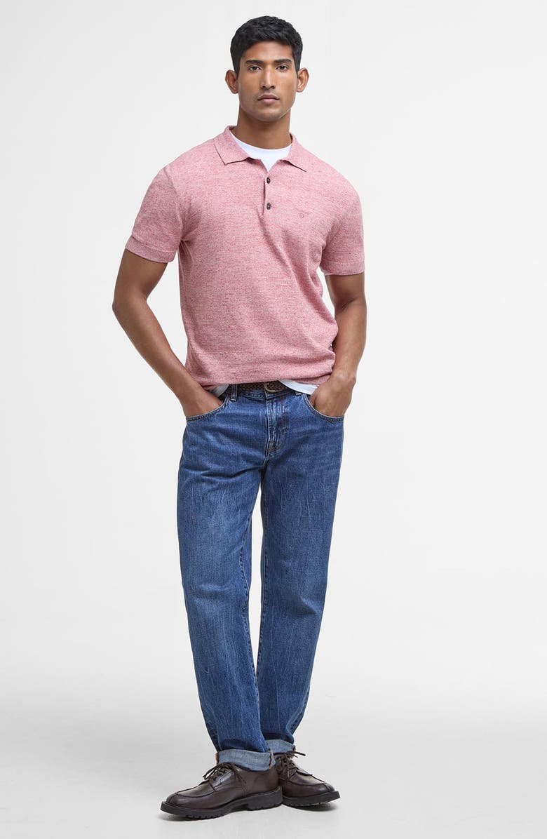 Barbour Buston Cotton & Linen Polo, Alternate, color, Red Spice