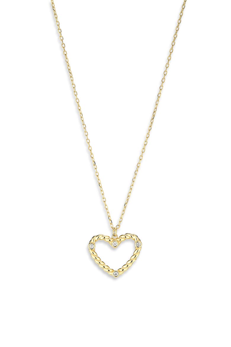 Twisted Open Heart Pendant Necklace, Alternate, color, GOLD