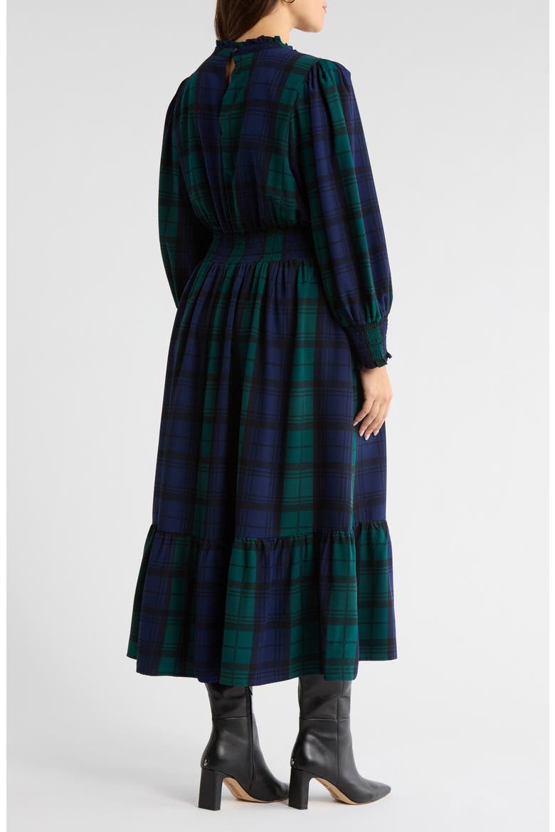 Hudson Caitlyn Plaid Long Sleeve Maxi Shirtdress, Alternate, color, NAVY-GREEN-MULTI
