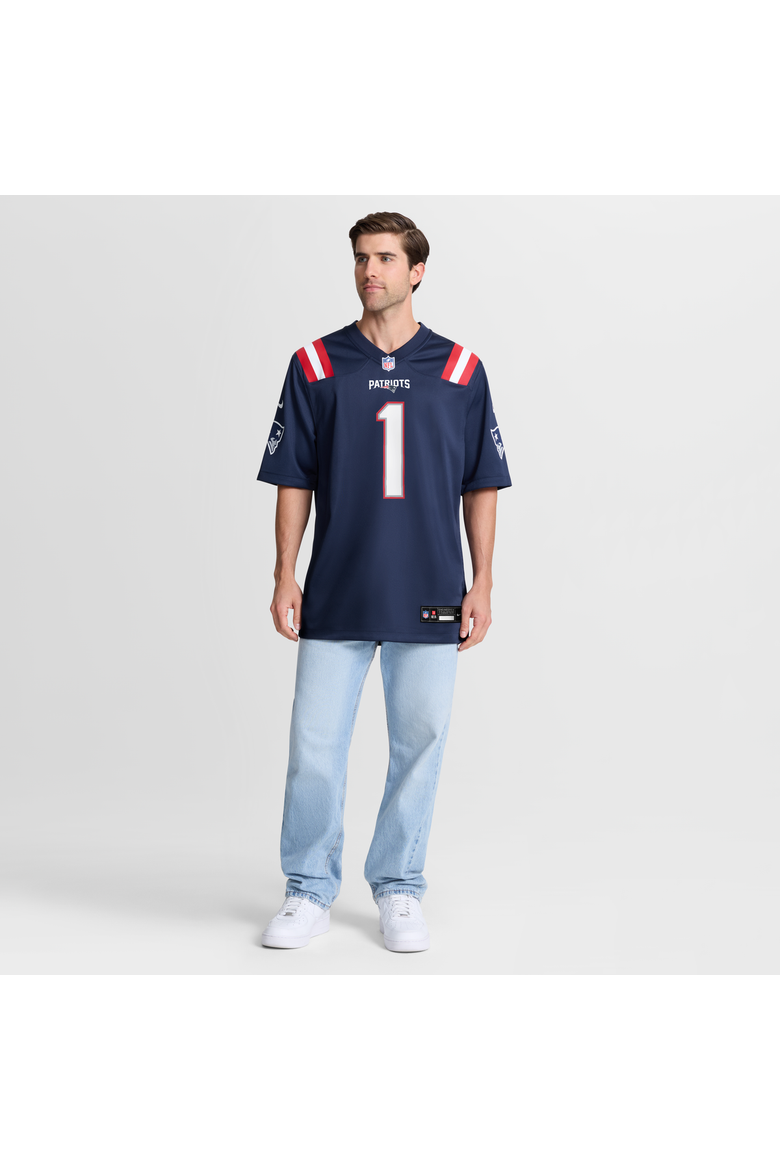 Men's Nike A.J. Brown Navy New England Patriots Team Game Jersey, Alternate, color, Navy