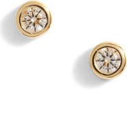 Argento Vivo Sterling Silver Lab Grown Diamond Stud Earrings