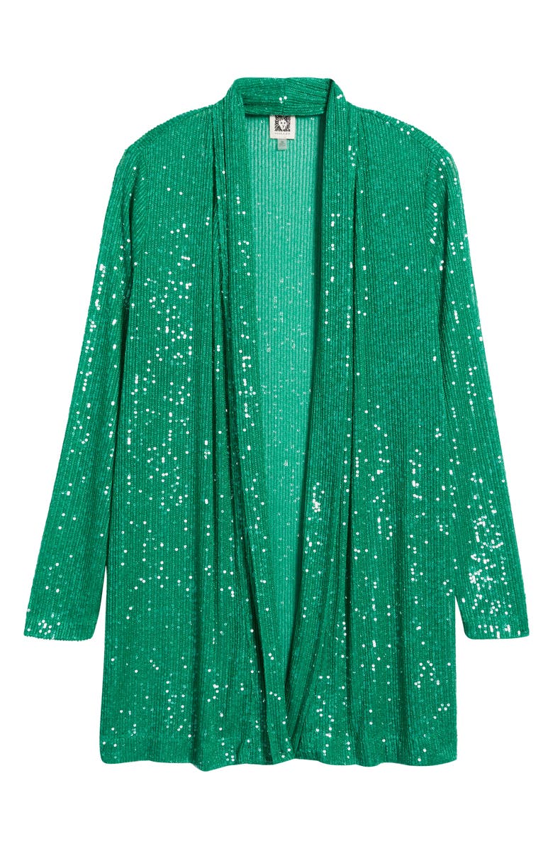 Anne Klein Sequin Draped Open Front Cardigan, Alternate, color, 