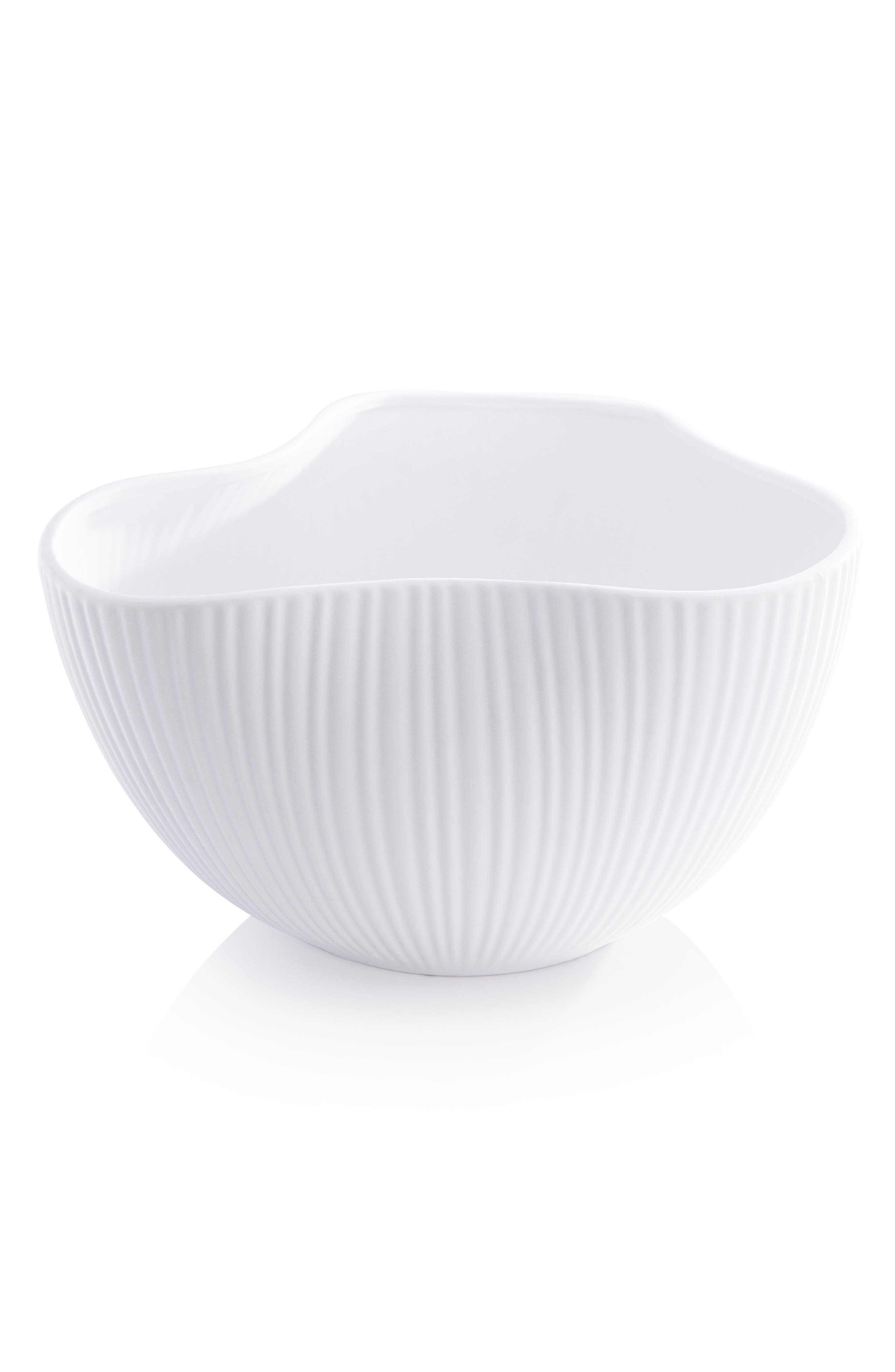 Zodax Organic Ribbed Orchid Ceramic Bowl