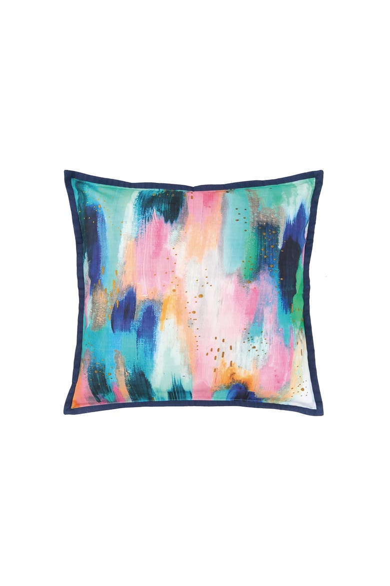 Abstract Watercolor Brushstroke Accent Throw Pillow 22" x 22", Main, color, Blue