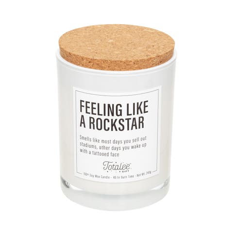Feeling Like a Rockstar Soy Candle Wax White 7.76 oz Burn Time 40