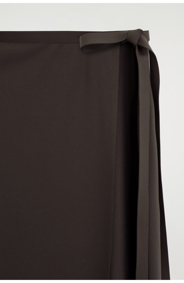 COS Sarong Wrap Skirt, Alternate, color, Dark Brown