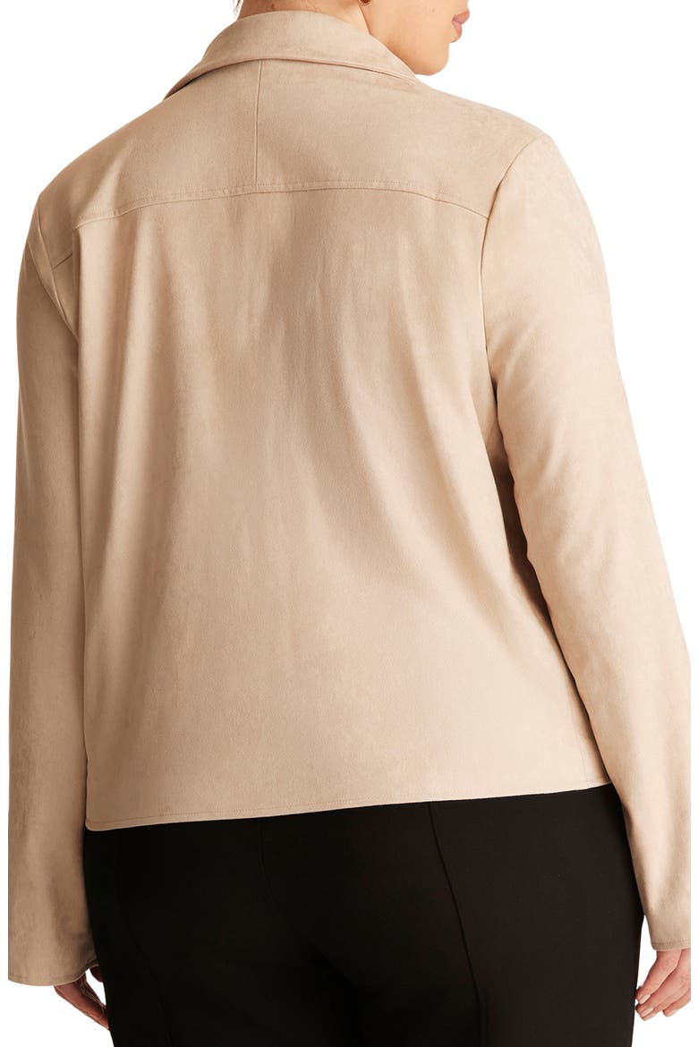 Rowan Faux Suede Jacket, Alternate, color, BONE