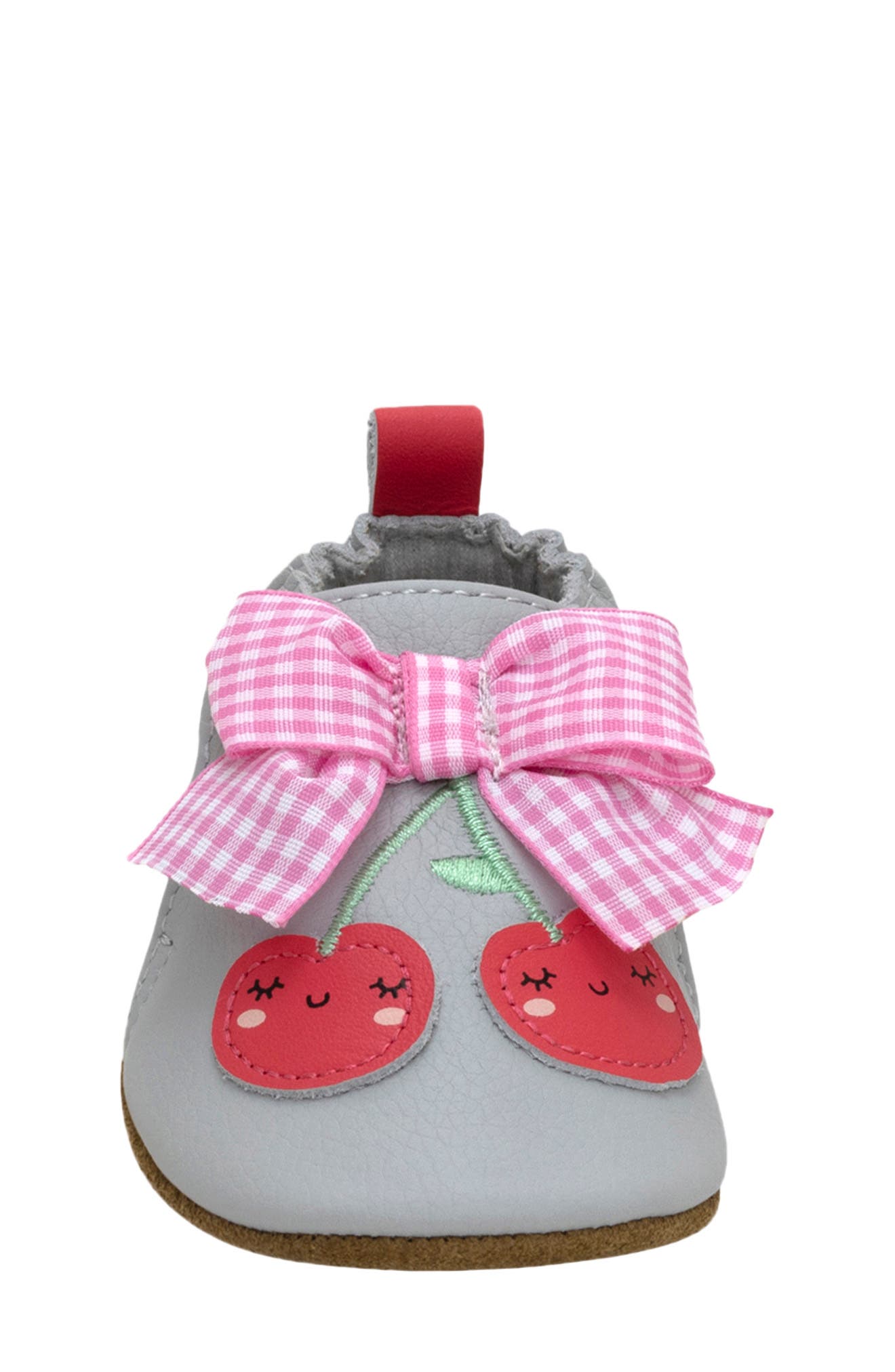 Robeez<sup>®</sup> Cherry Cute Crib Shoe, Alternate, color, Grey