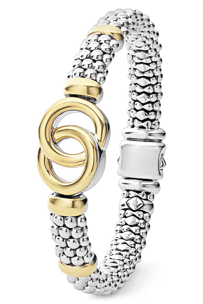 Signature Caviar Interlock Bracelet, Alternate, color, SILVER