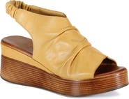 Diba True SMALL TOWN Ruched Leather Slingback Wedge