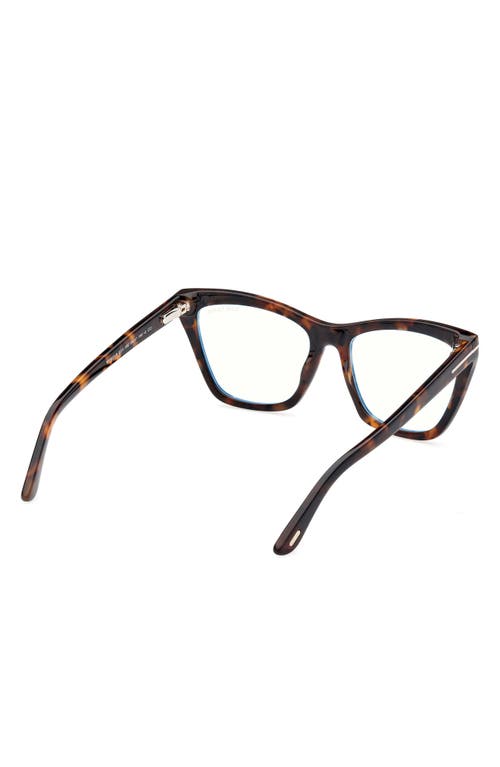 Tom Ford 54mm Cat Eye Blue Light Blocking Optical Glasses In Brown