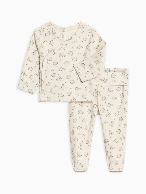 Organic Riley 2 Piece Kimono Wrap Top And Pant Set (Baby)