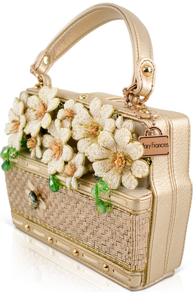 Mary Frances Accessories Basket of Sunshine Top Handle Handbag, Alternate, color, Gold