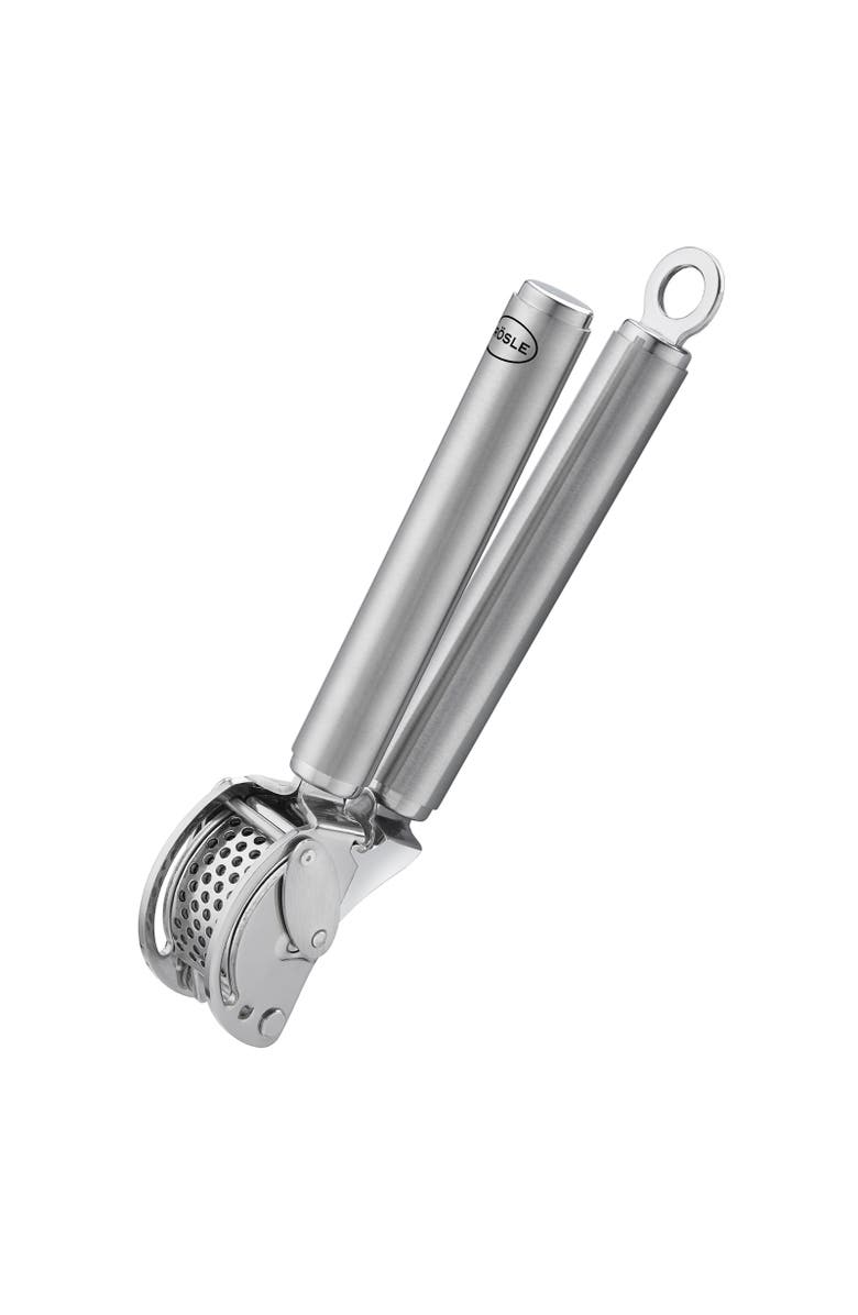 Rosle Stainless Steel Mincing Garlic / Ginger Press with Scraper, 9-inch, Main, color, Silver