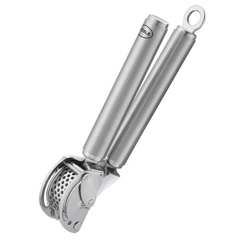 Stainless Steel Mincing Garlic / Ginger Press with Scraper, 9-inch