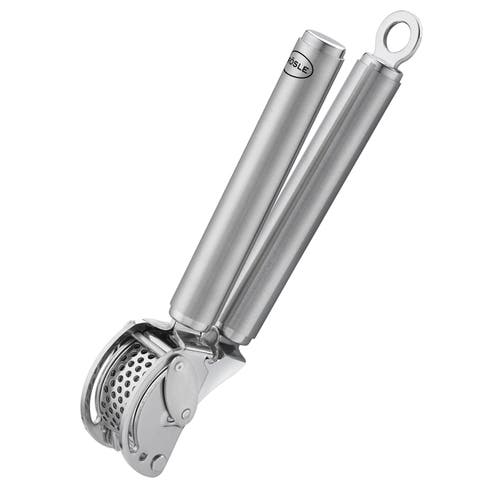 Rosle Stainless Steel Mincing Garlic / Ginger Press With Scraper, 9-inch In Metallic