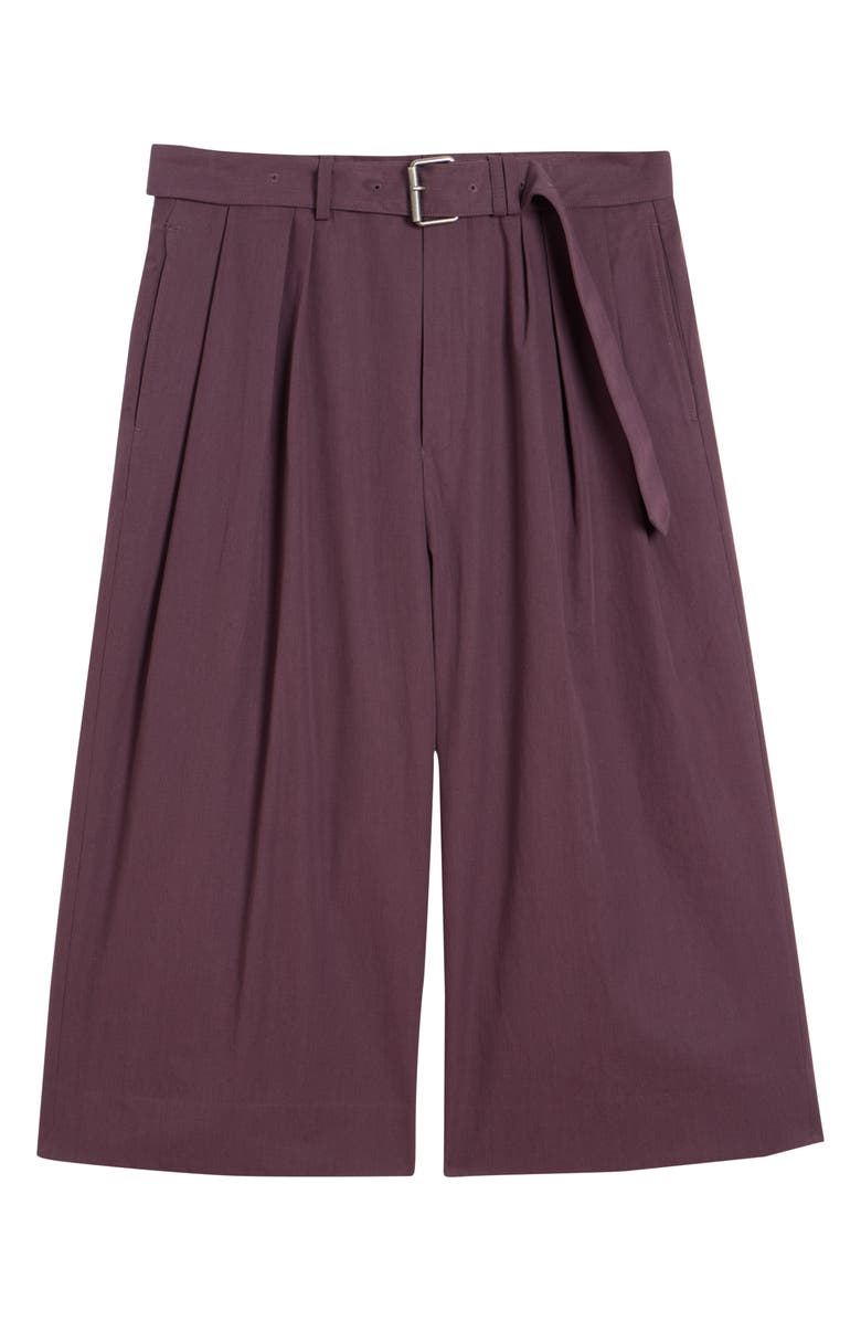 Dries Van Noten Preaches Belted Pleated Cotton, Alternate, color, Dark Purple
