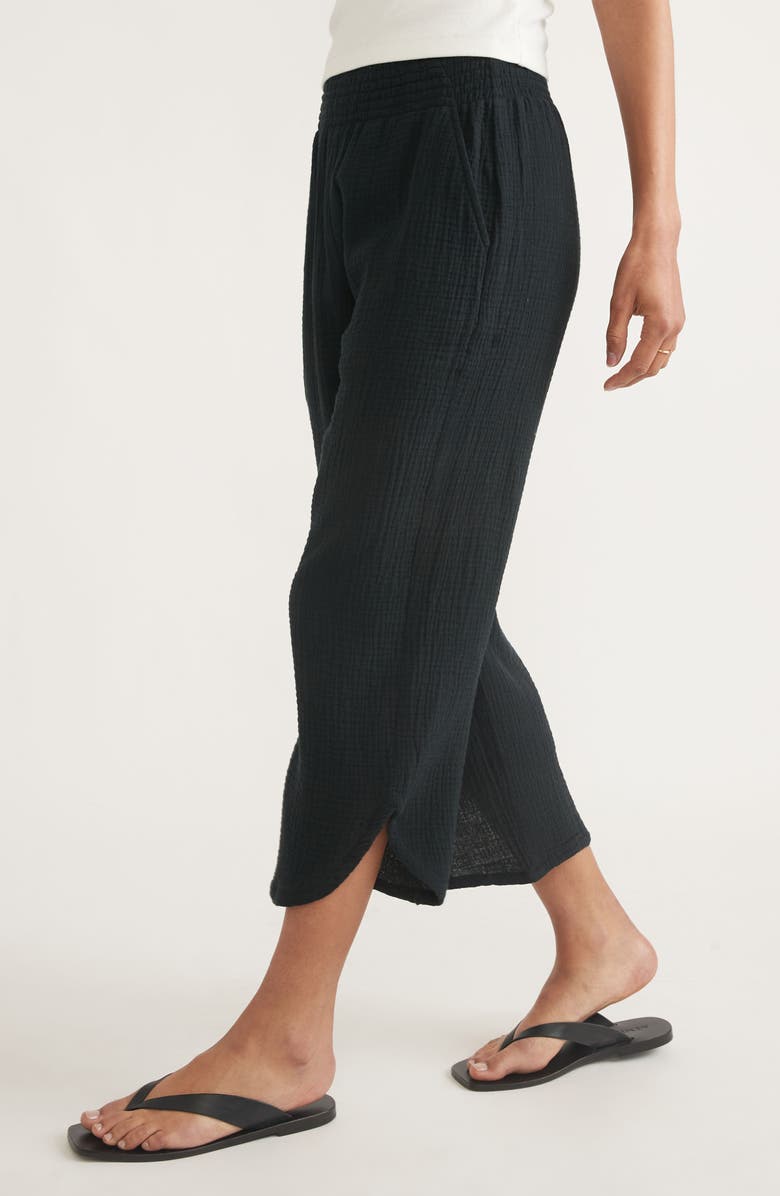 Marine Layer Corinne Wide Leg Double Cloth Cotton Pants, Alternate, color, 