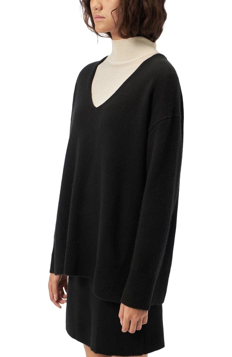 GOBI Mongolian Cashmere Relaxed-Fit Cashmere Sweater, Alternate, color, Black