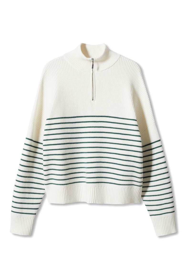 Stripe Half Zip Sweater, Alternate, color, GREEN