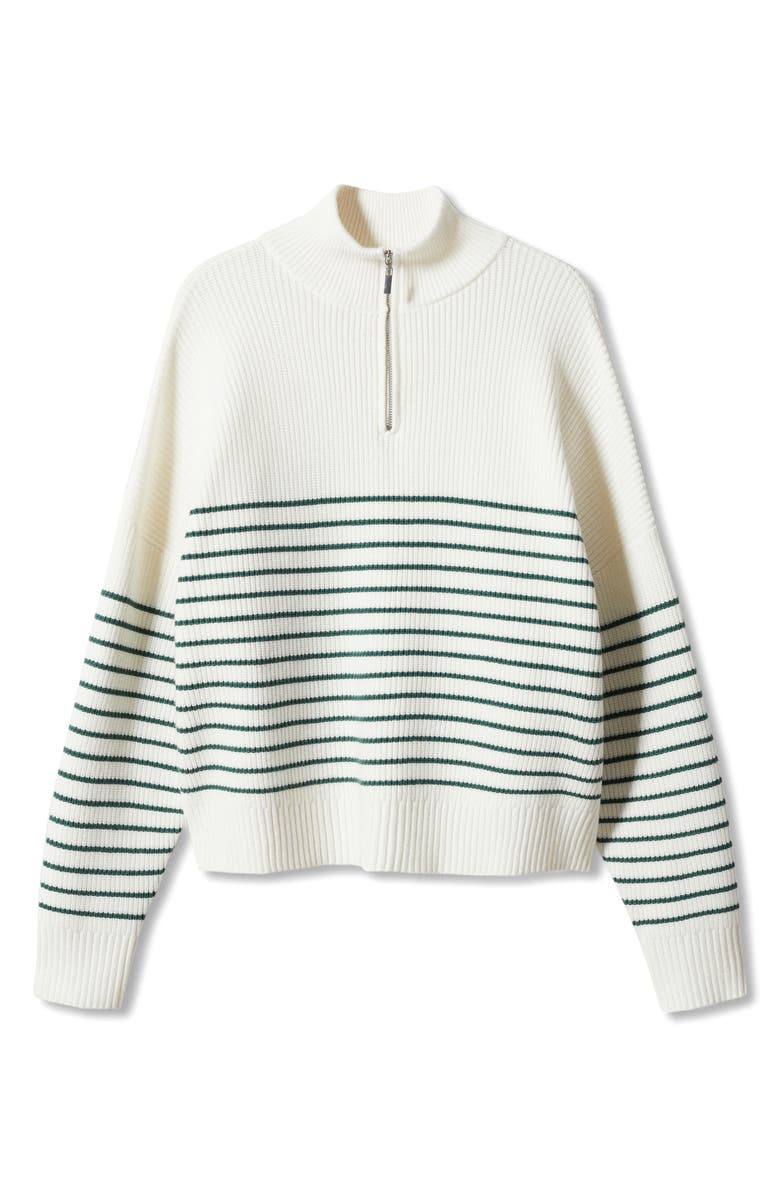 MANGO Stripe Half Zip Sweater, Alternate, color, 