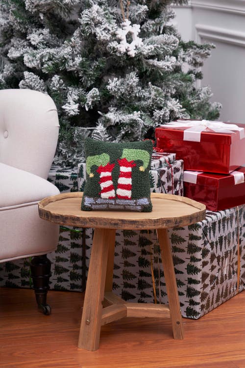 C & F Home C&f Home Elf Hooked Small Petite Christmas Holiday Throw Pillow, 8" X 8" In Green