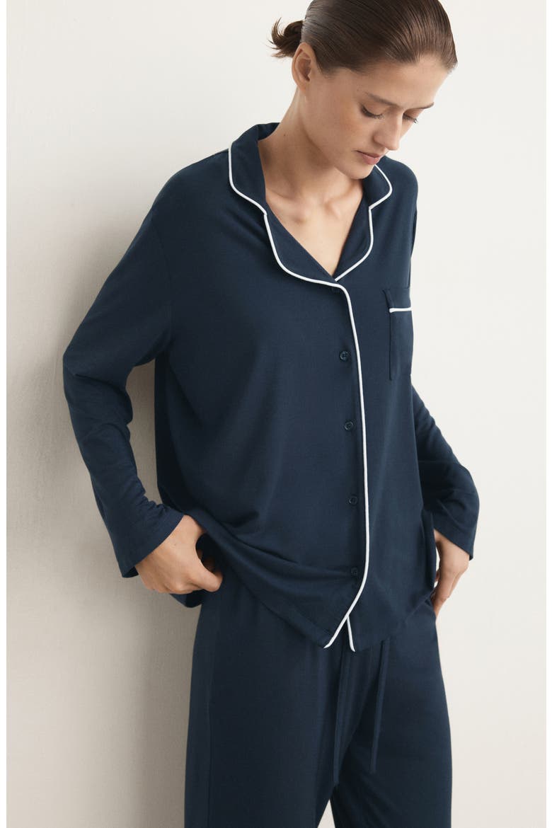 Piped Pajamas, Alternate, color, INDIGO BLUE