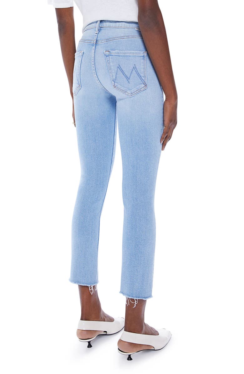 MOTHER The Dazzler Raw Hem Crop Slim Jeans, Alternate, color,
