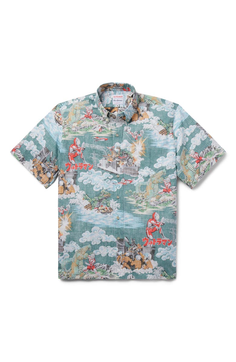 Reyn Spooner Classic Fit Ultraman Short Sleeve Button-Down Shirt, Main, color, 
