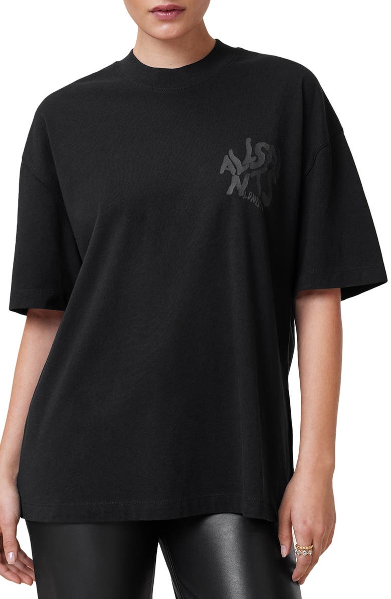 AllSaints Orlando Etta Crewneck Graphic T-Shirt, Main, color, 
