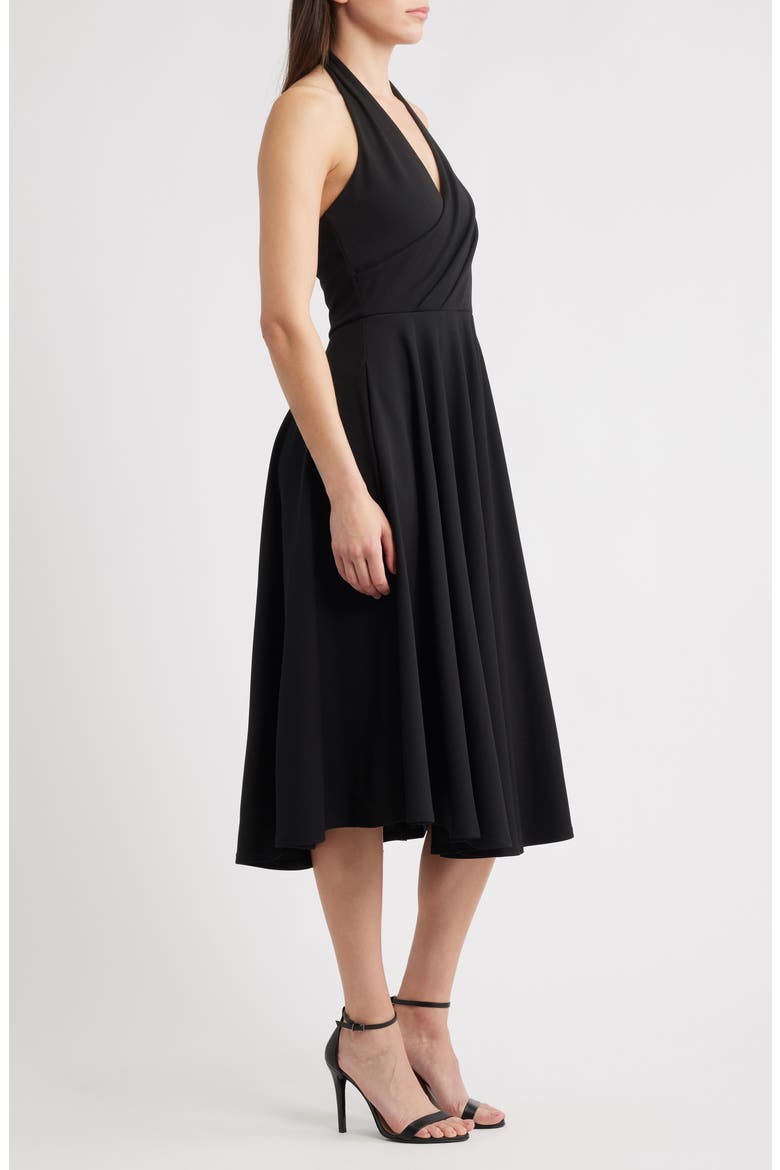 Armin Midi Halter Dress, Alternate, color, BLACK