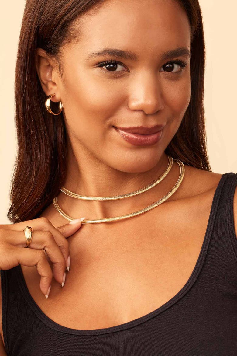 18K Gold Mesh Glamour Necklace, Alternate, color, Yellow Gold