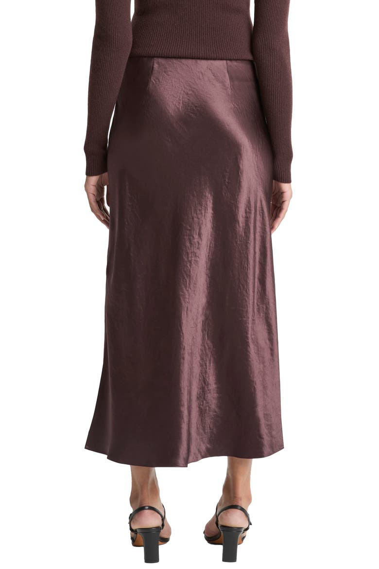 Side Slit Matte Satin Slip Skirt, Alternate, color, FIG