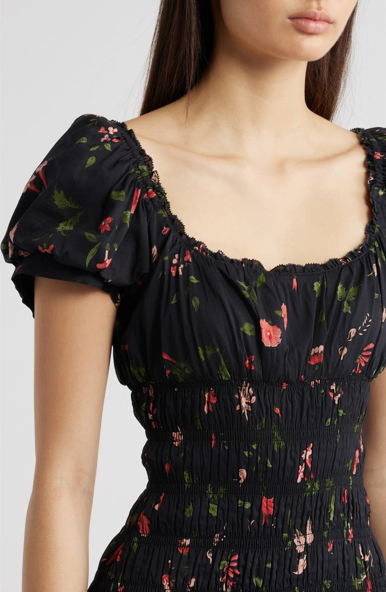 Reformation Riva Shirred Midi Dress, Alternate, color, Domani