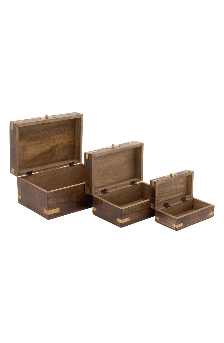 SONOMA SAGE HOME Mango Wood Set of 3 Storage Boxes, Alternate, color,