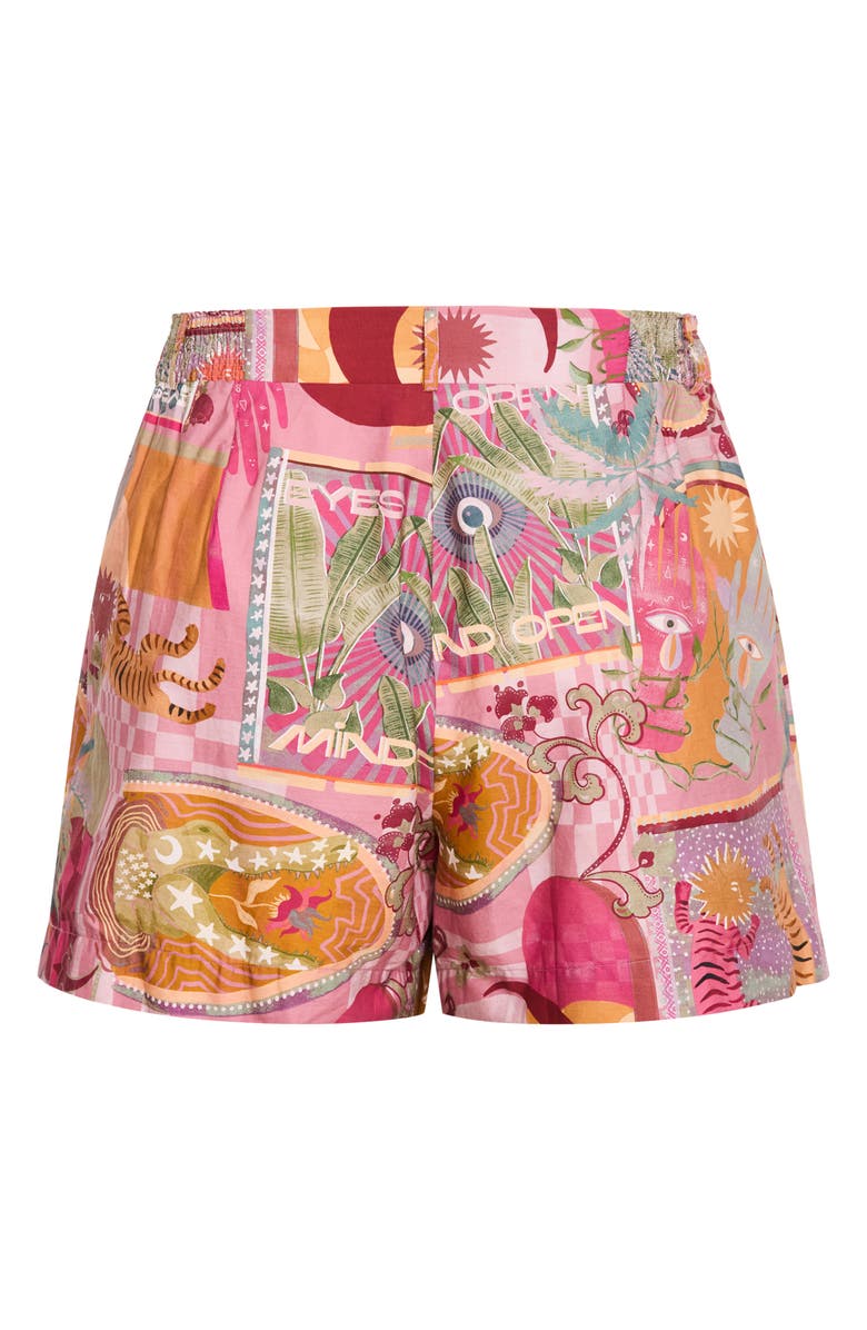 City Chic Isabel Mix Print Shorts, Alternate, color, Pink Dreamscape