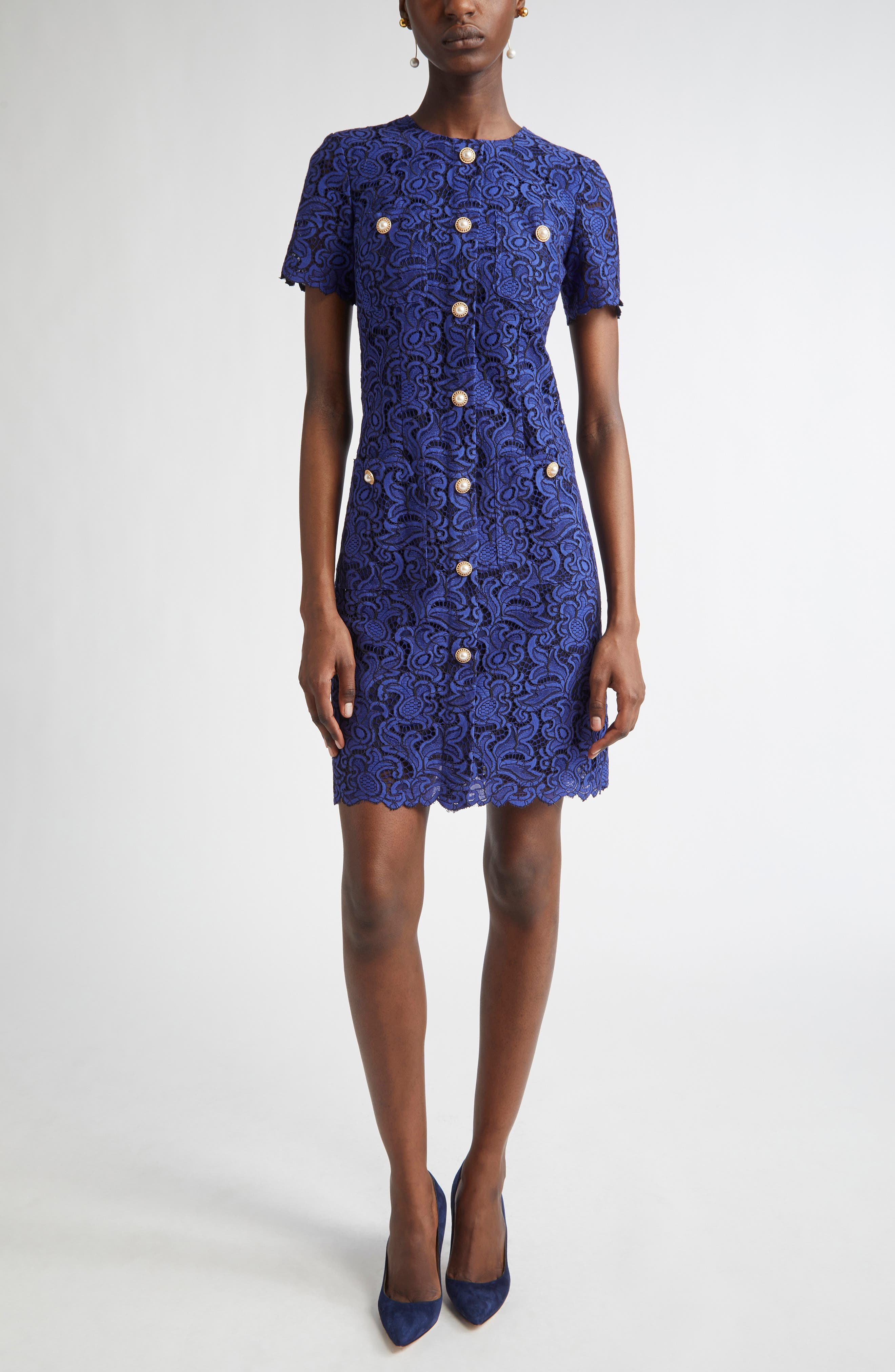 Guipure Lace Shift Dress