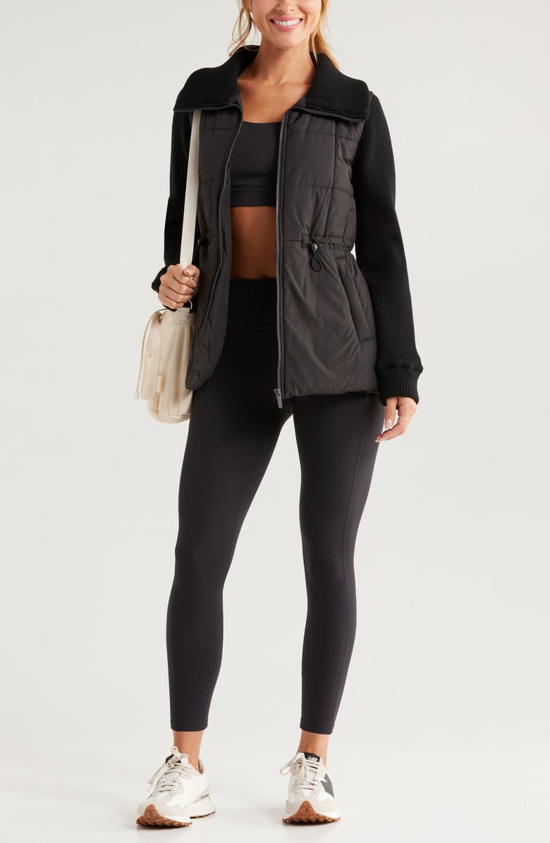 Zella Quilted Rib Mix Hybrid Jacket, Alternate, color,