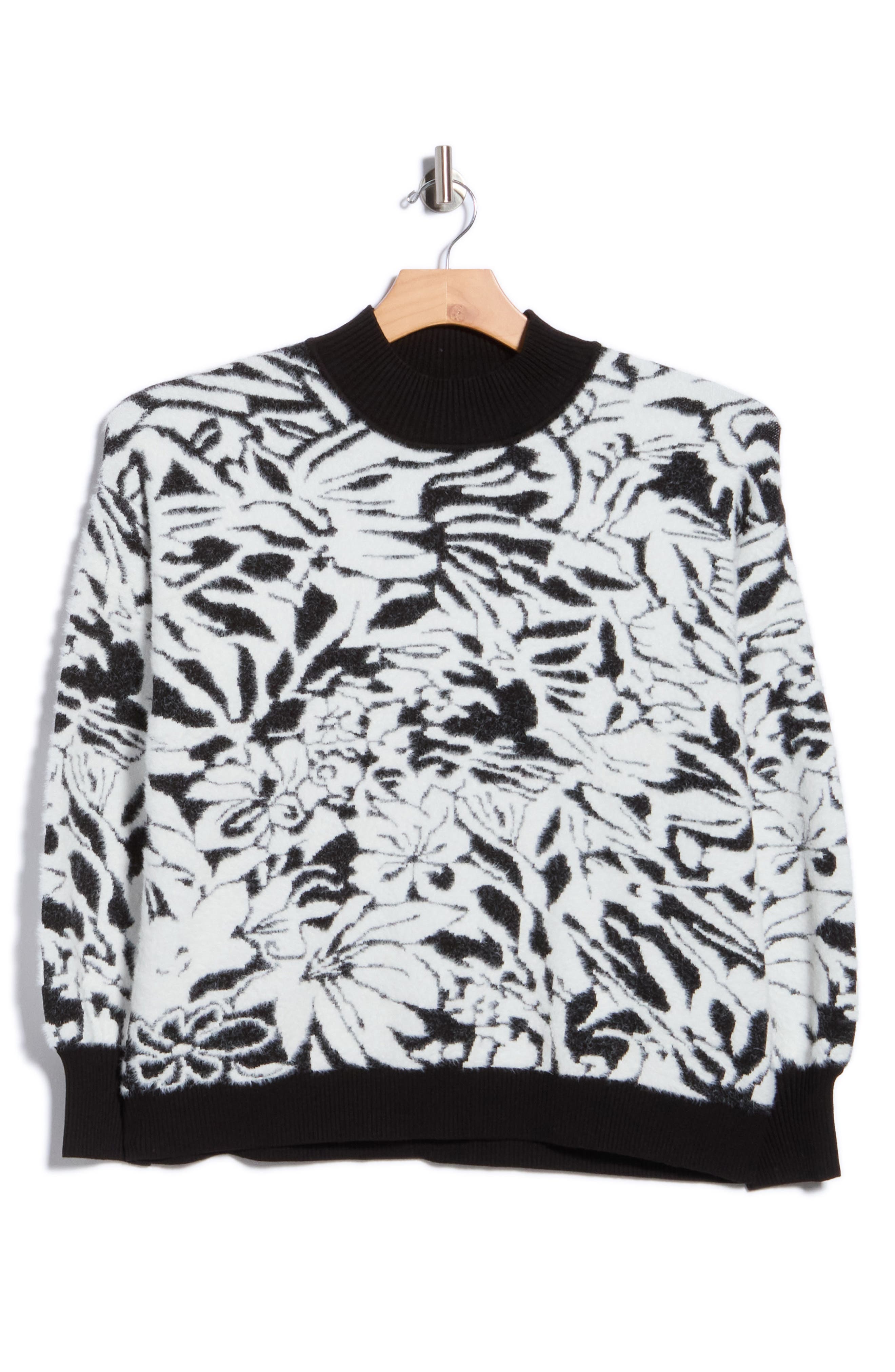 Balloon Sleeve Mock Neck Sweater