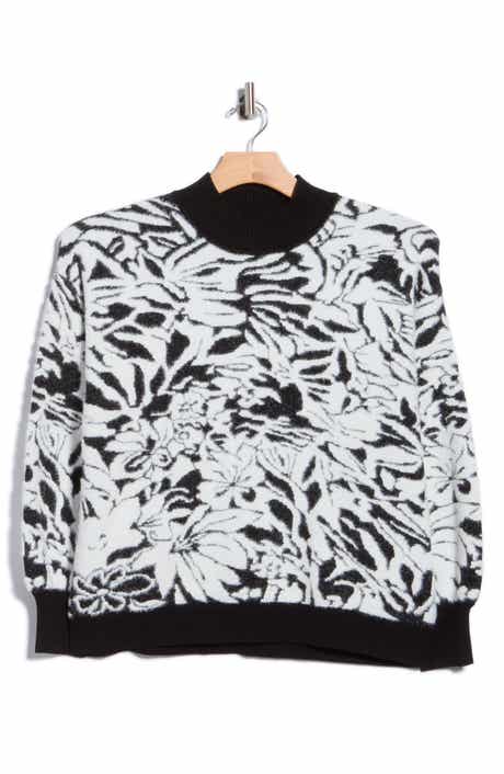 Balloon Sleeve Mock Neck Sweater